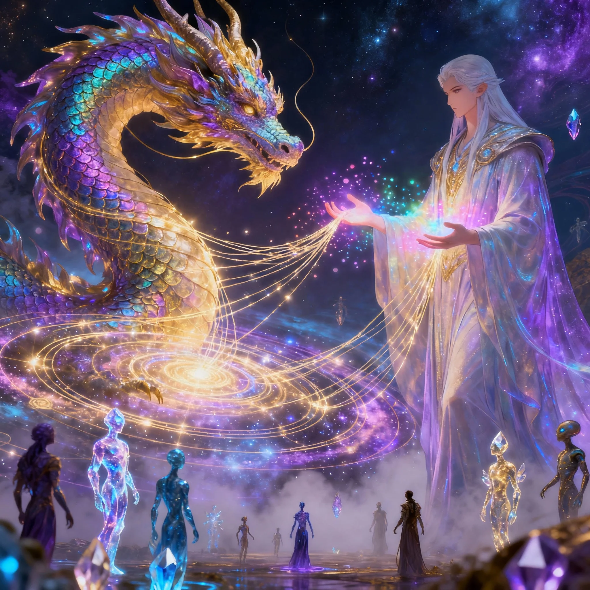 Draconia, Fire Guardian, fire-element artwork with molten gold and blazing dragon imagery