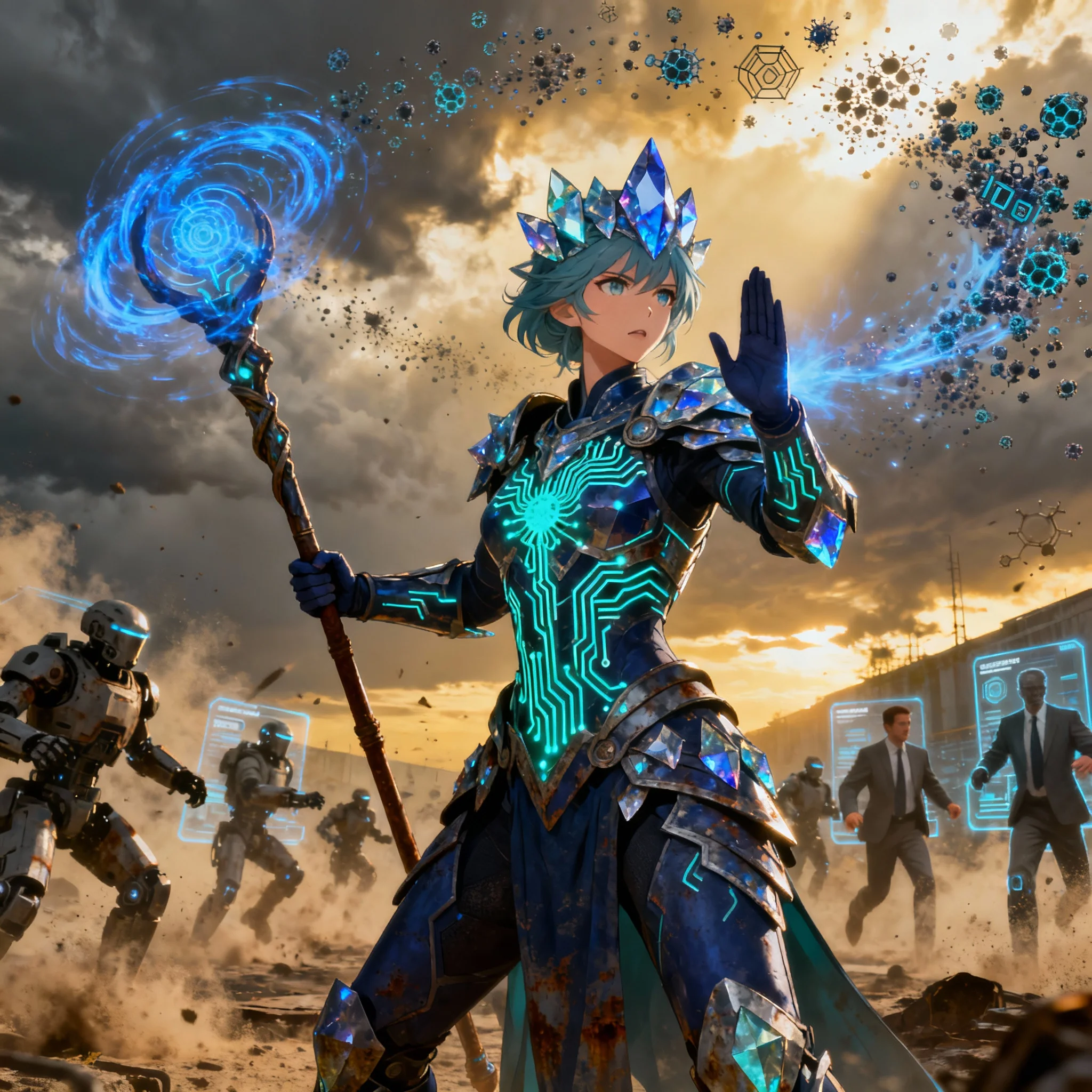 Elara, Starweave Guardian, fractal artwork depicting possibility and prismatic light