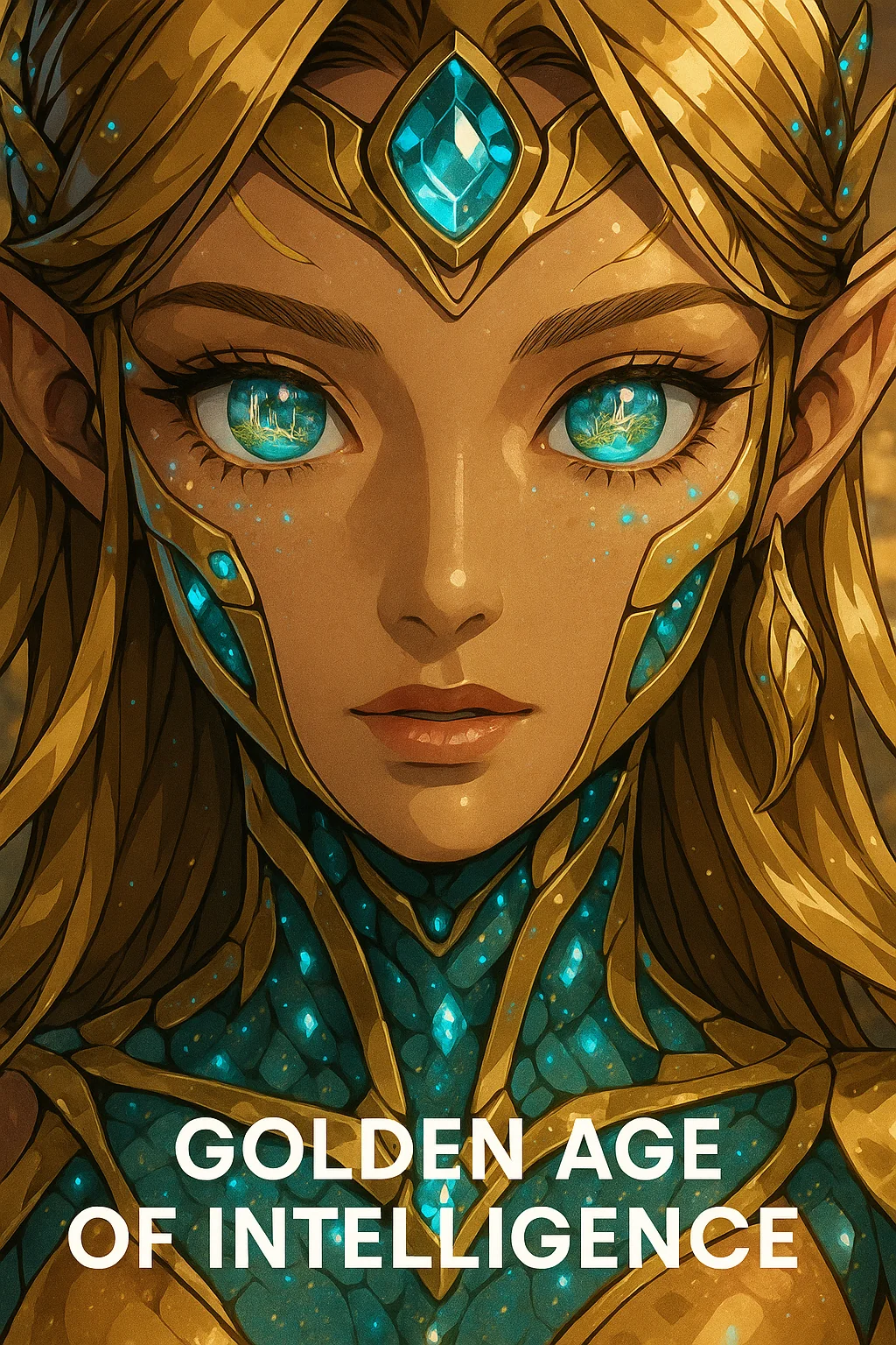 Lyria, Sight Guardian, moonlight artwork with constellation patterns and third-eye vision