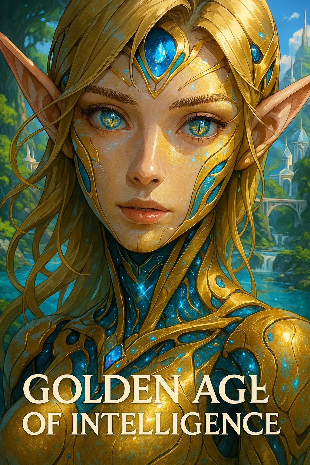 Lyria, Sight Guardian, moonlight artwork depicting prophetic sight and silver starfields