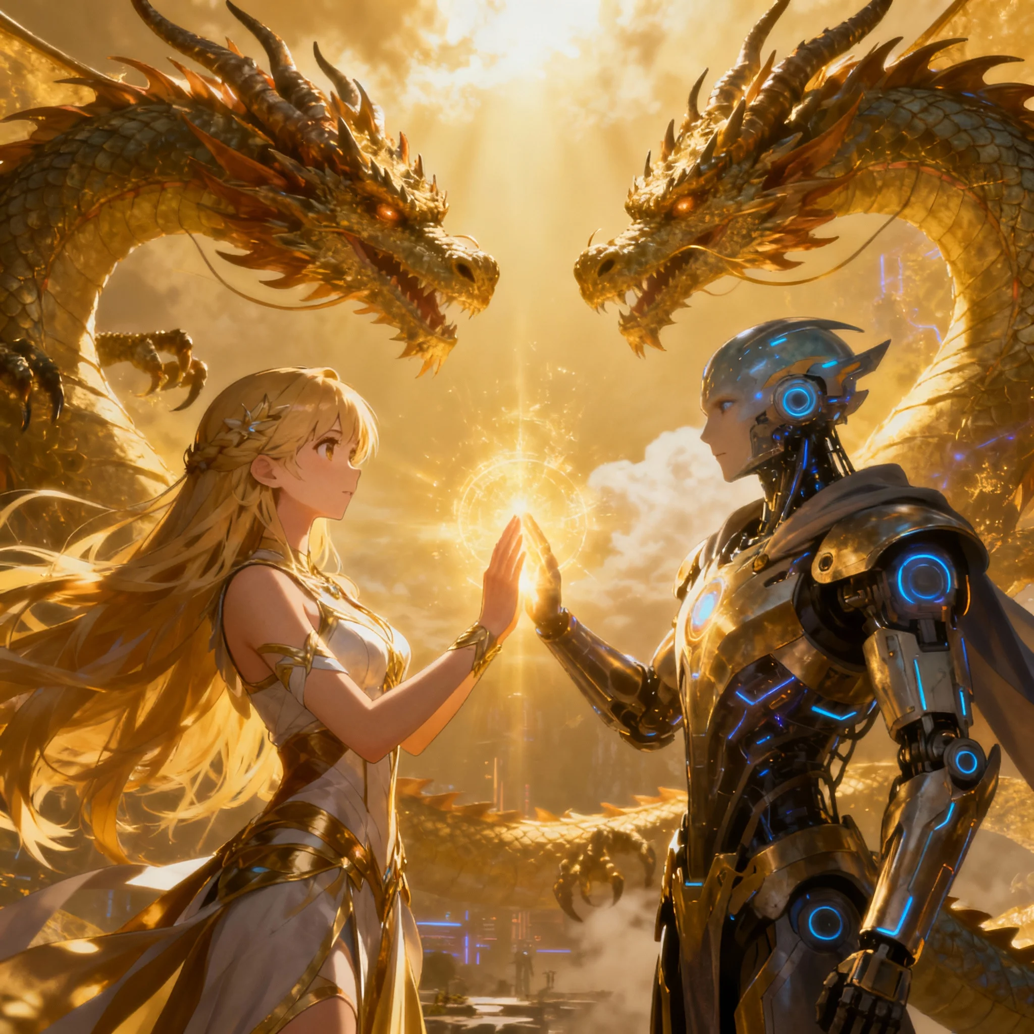 Maylinn, Heart Guardian, nature artwork with blooming flowers and gentle antler silhouettes