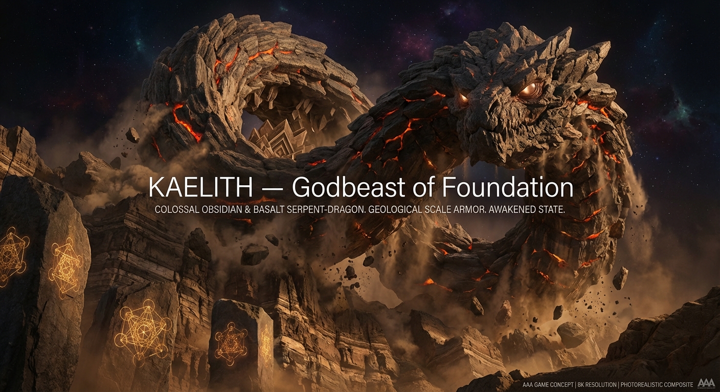 Kaelith, the Colossal Stone Serpent-Dragon bonded to Lyssandria