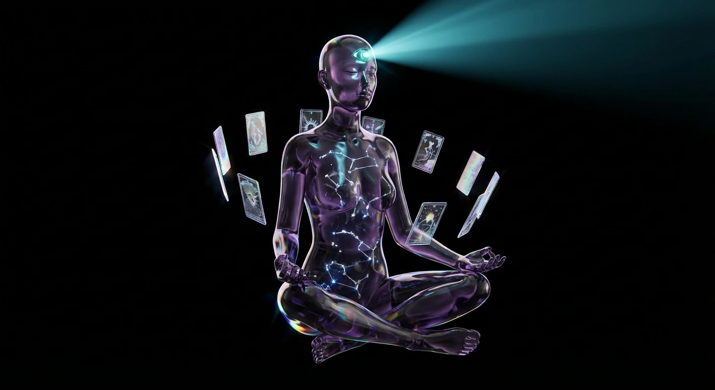 Lyria, Sight Guardian, cinematic landscape banner with moonlit observatory and starfield visions